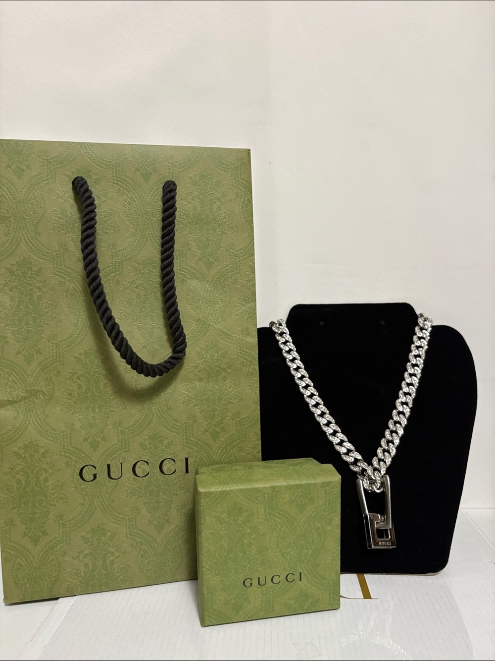 Upcycled Gucci necklace with box